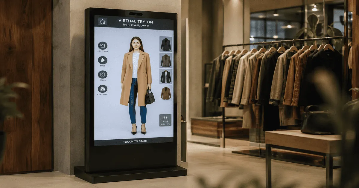 TryOnCloud virtual try-on kiosk in a clothing store